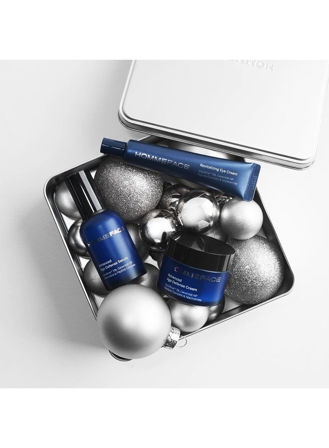HOMMEFACE Advanced Age Defense 3-Step Anti-Aging Skincare Set For Men - Facial Serum, Eye Cream & Face Cream - Image 5
